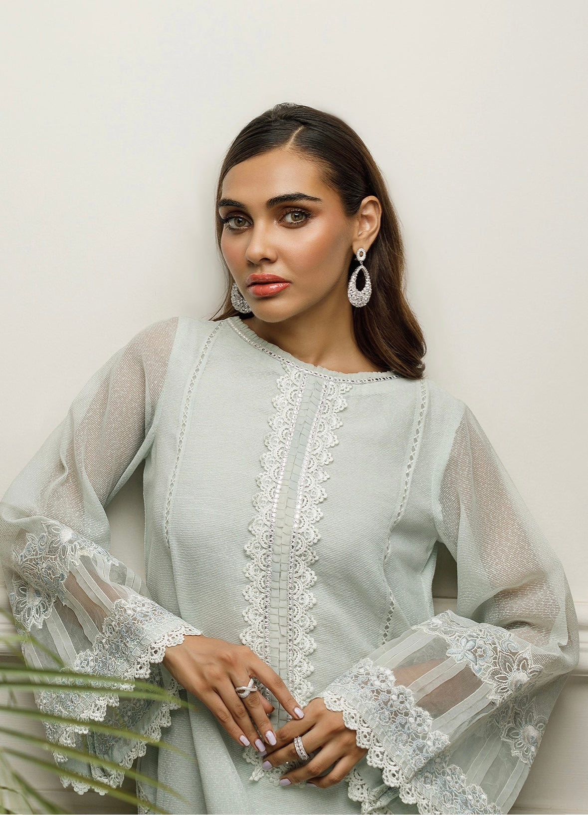 Mint Khaadi Net Kurti