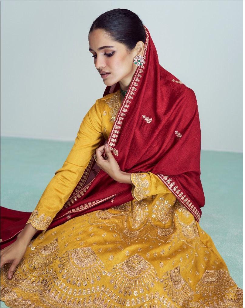 Paneled A-Line shirt with shalwar