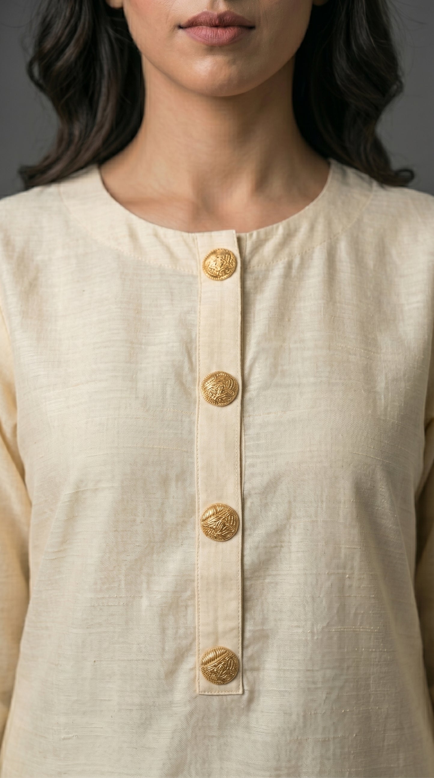 Cream Raw Silk 2-Piece Suit