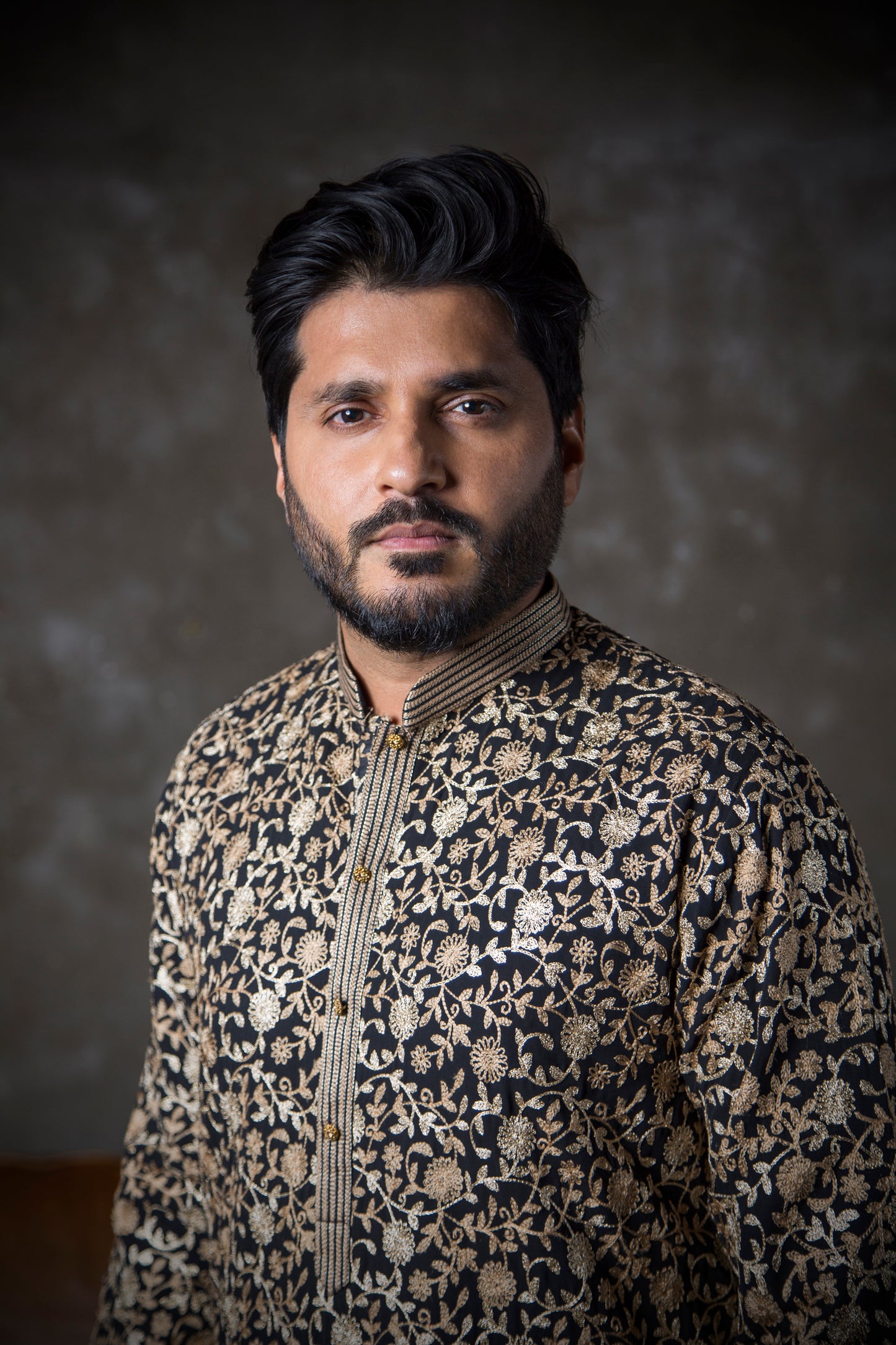 Black Embroidered Kurta Set