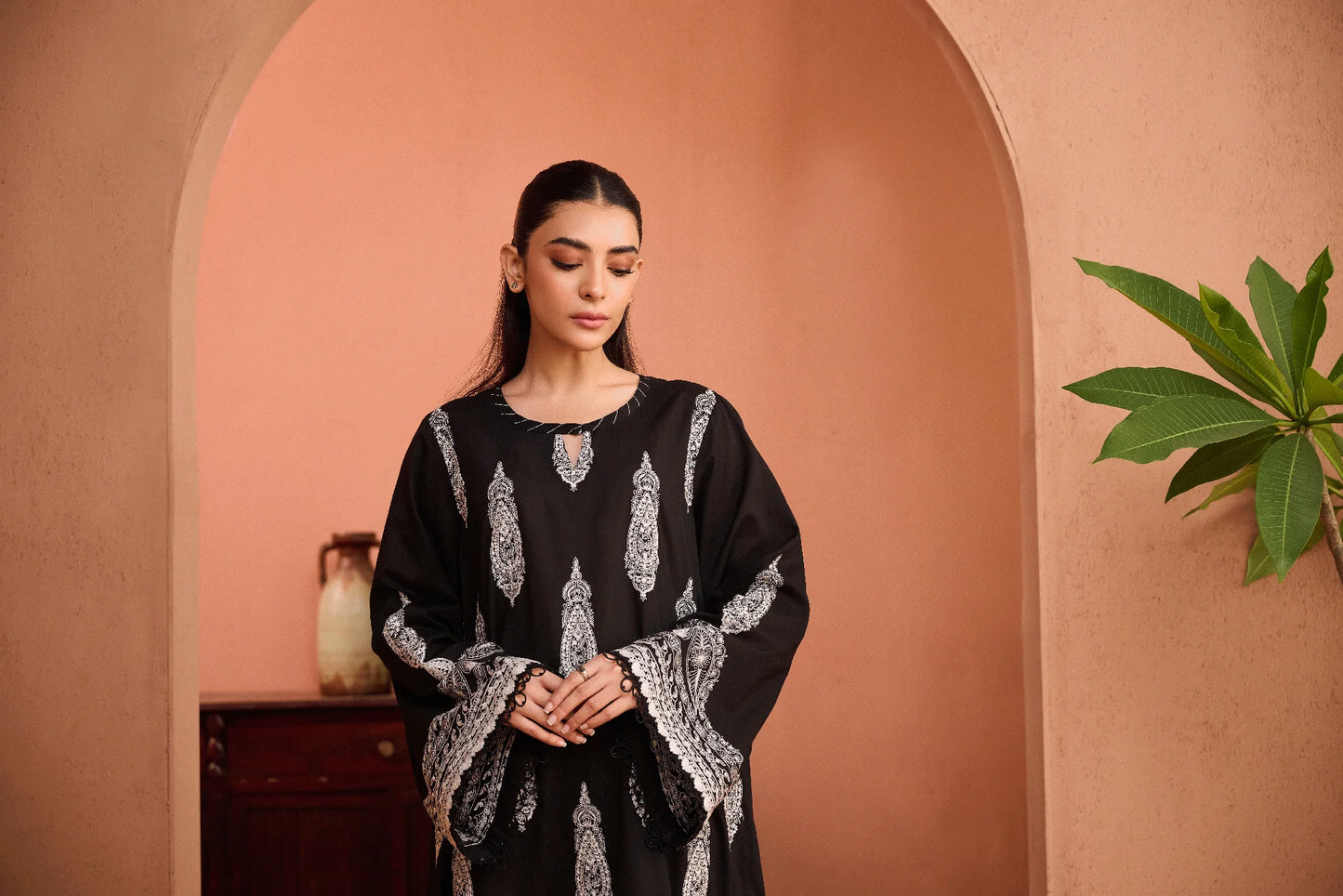 Noir Collection -Black Monochrome Kurta set 1