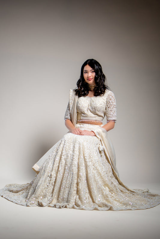 Creme Bridal Lehnga