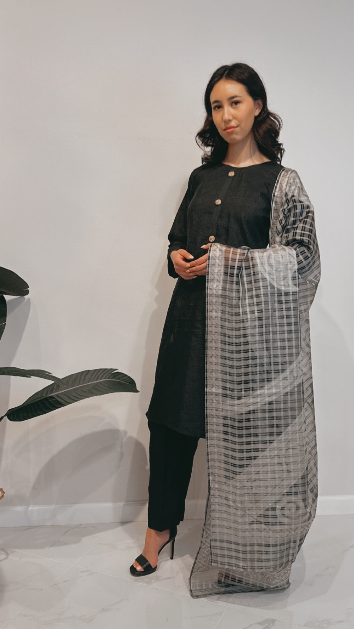 Grey Swirl Dupatta