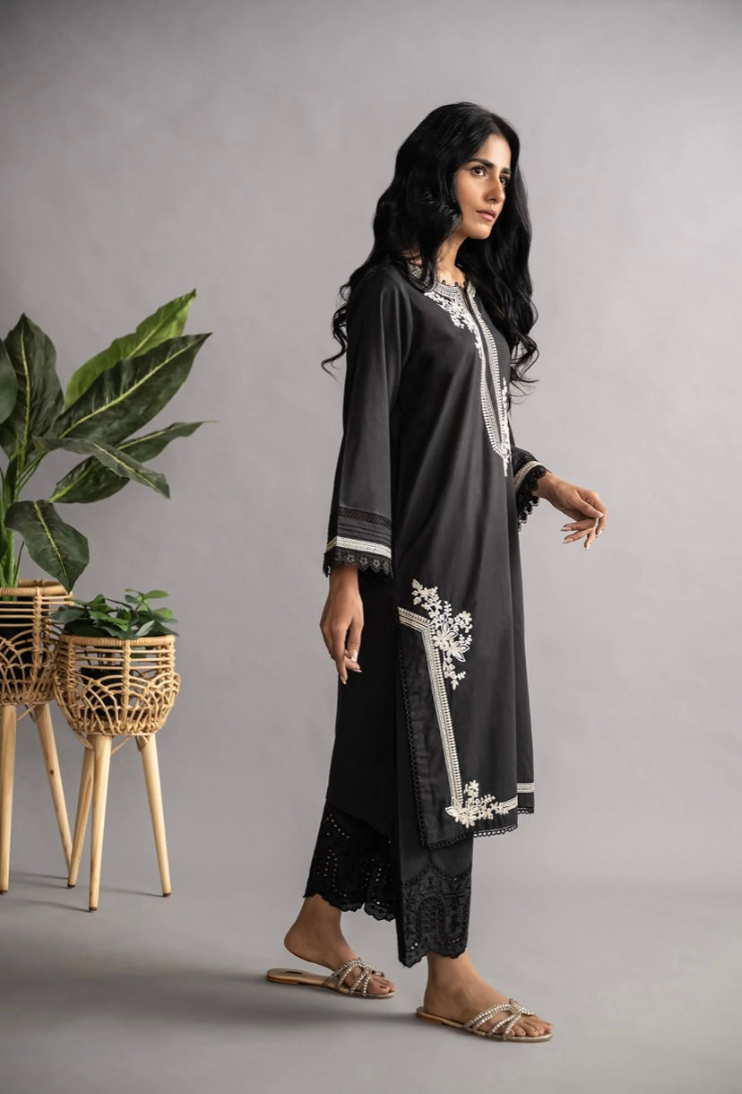 Noir Collection - Black Cotton Kurti 422