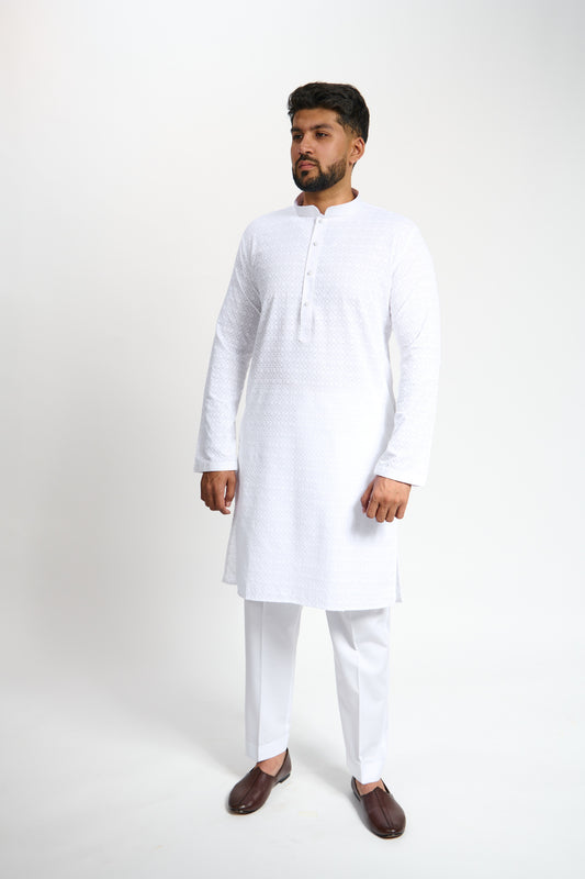 White Chikankari Kurta