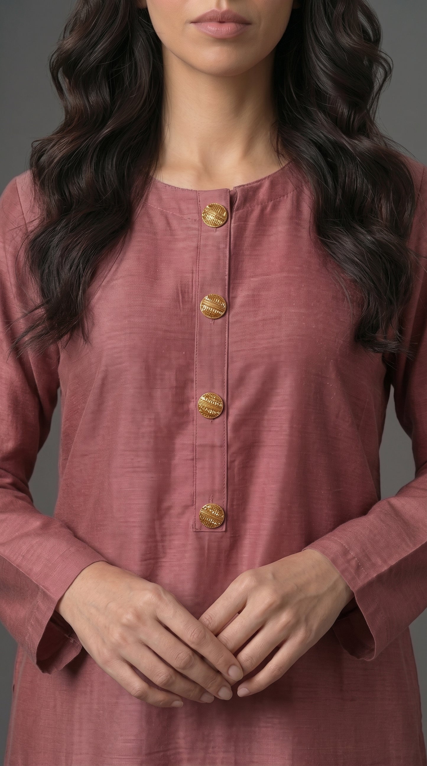 Dusty Mauve Rose Raw Silk 2-Piece Suit