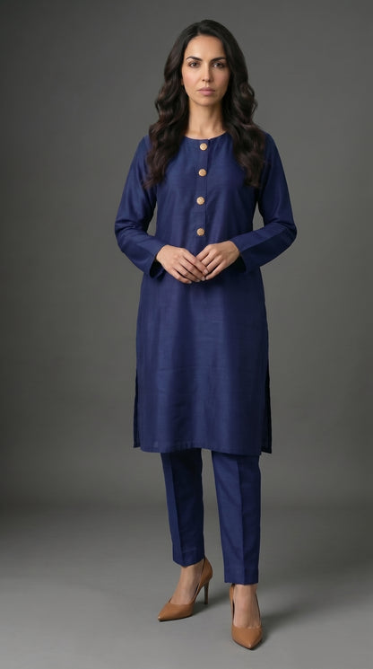 Royal Navy Raw Silk 2-Piece Suit