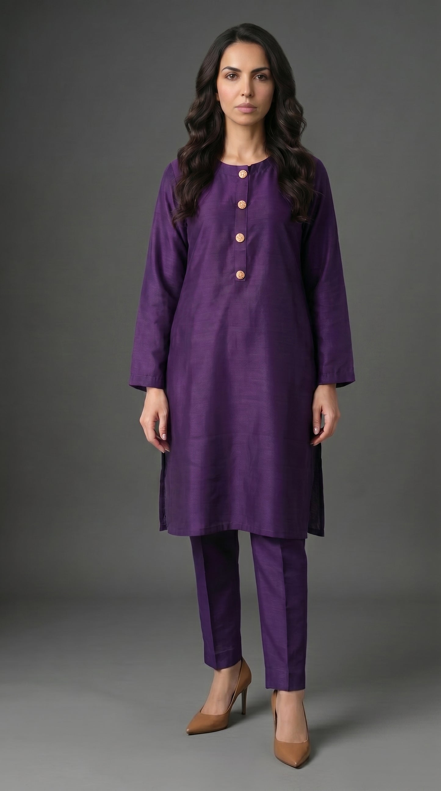 Royal Purple Raw Silk 2-Piece Suit