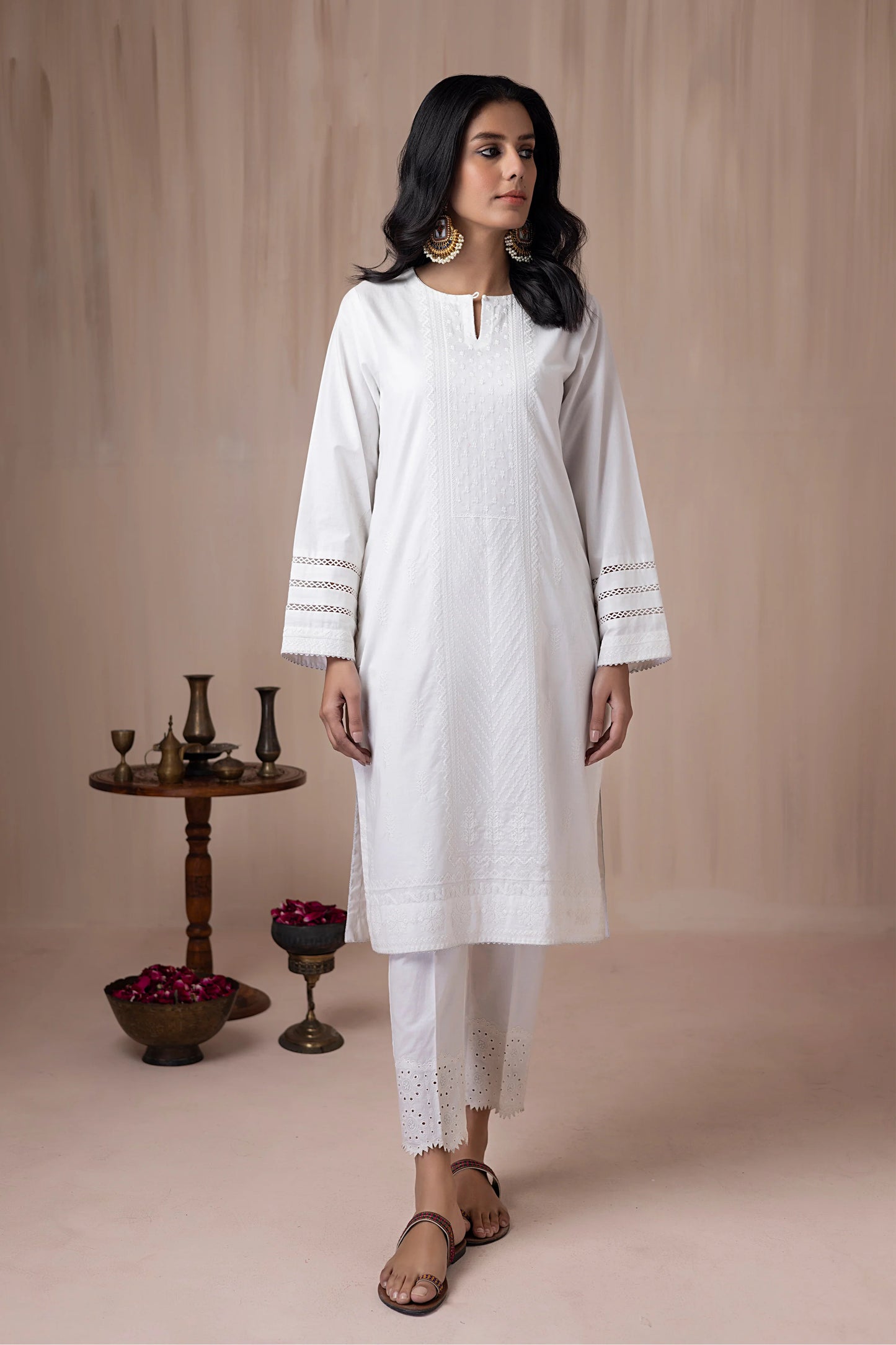 White Cotton Kurti 2