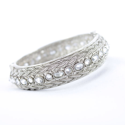 Silver Braided Design Kada