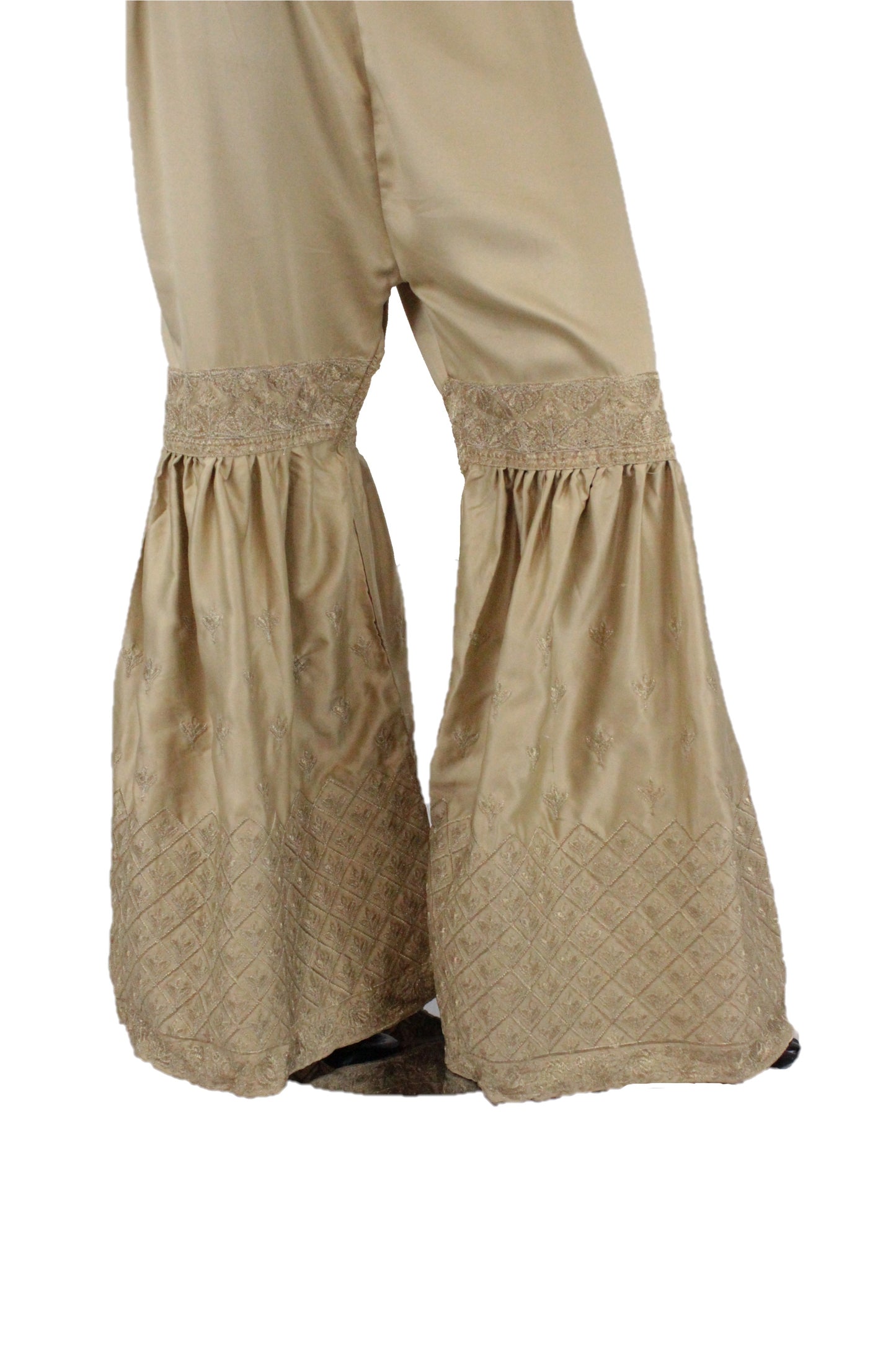 Gold Silk Gharara Pants- GR23