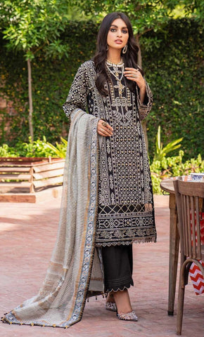 Gul Ahmed - Black Embroidered Suit