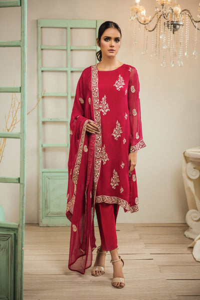 Pink Embroidered Kurti with Dupatta