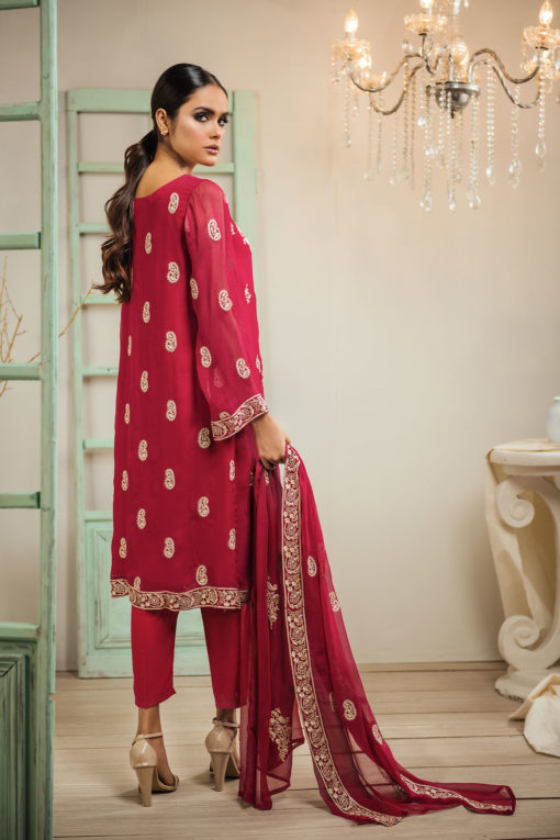 Pink Embroidered Kurti with Dupatta