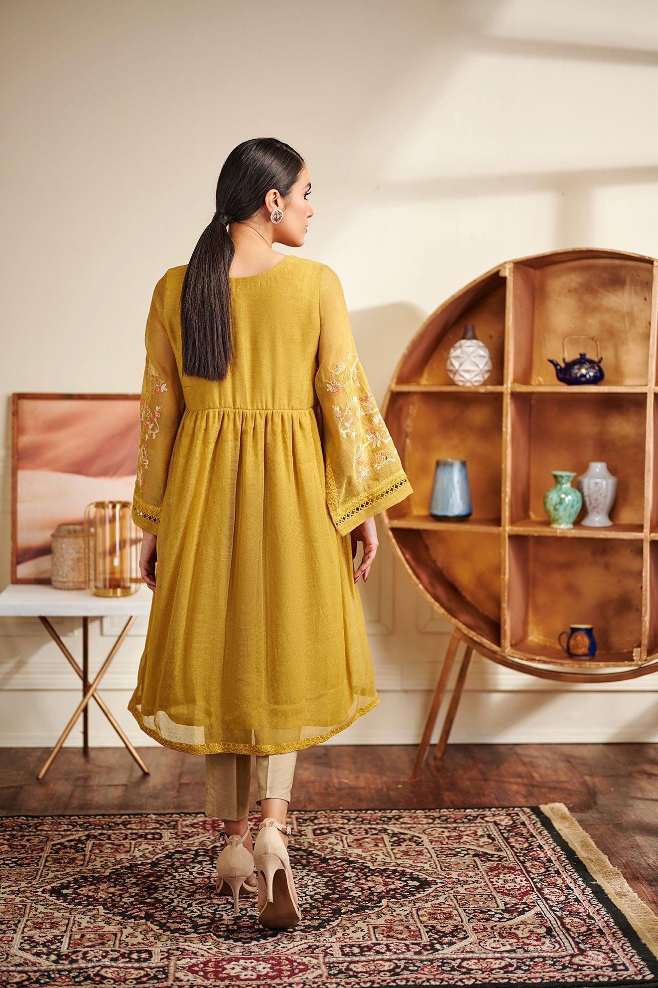 Stylish Yellow Kurti Palazzo Set - Womaniya at Rs.714/Piece in gwalior  offer by Sona Collection